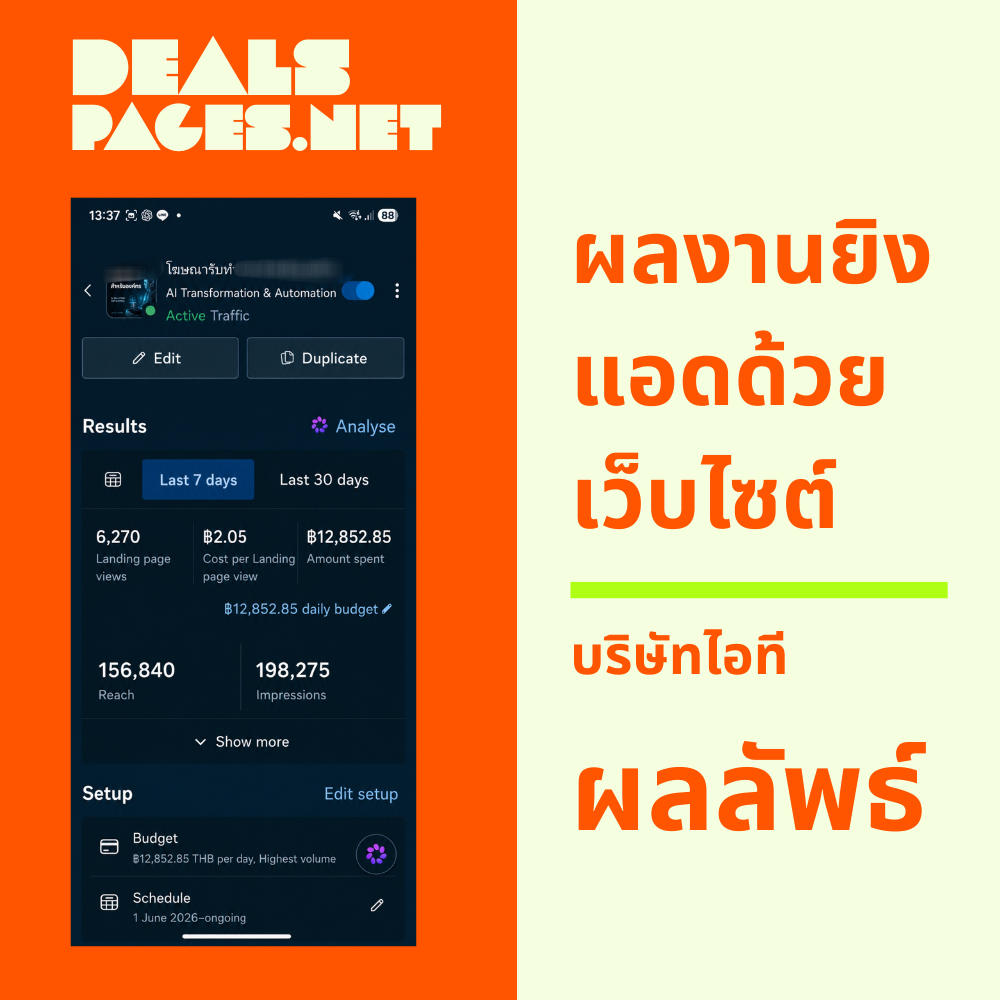 ตัวอย่างผลงาน DealsPages 1